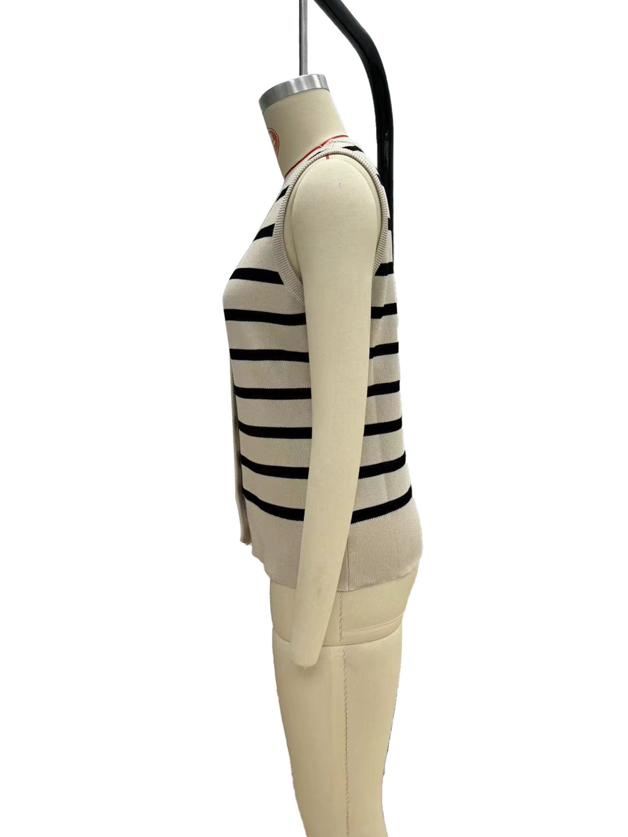 263g Weight Sleeveless Sleeve Length Single Breasted Placket Type Polyester, Viscose fiber Fabric Type Regular Top Length Vest Tops Type Daily Occasion V Neck Neckline Slim Fit Type Stripe Pattern Summer Season Women's Gender Contrast Binding Design Casual, Elegant Style Wholesale Women's Casual Elegant Stripe Sleeveless Contrast Binding Sweaters & Cardigans 1