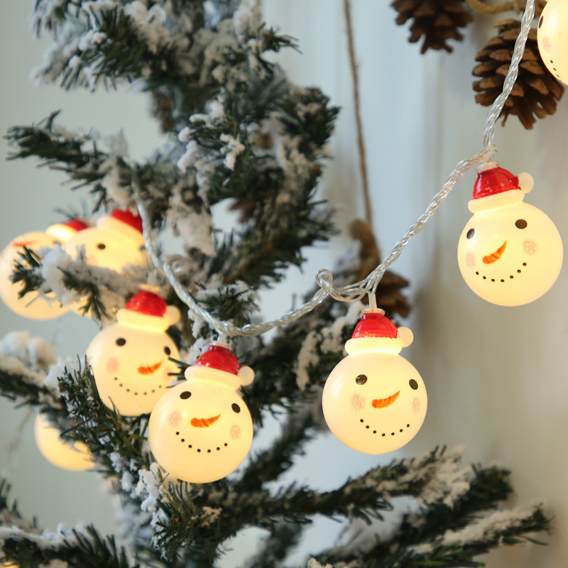 LED クリスマスライトストリングサンタクロース雪だるまヘラジカお祭り雰囲気ライトバッテリー USB クリスマスツリー特別なカラフルなライトストリング|undefined