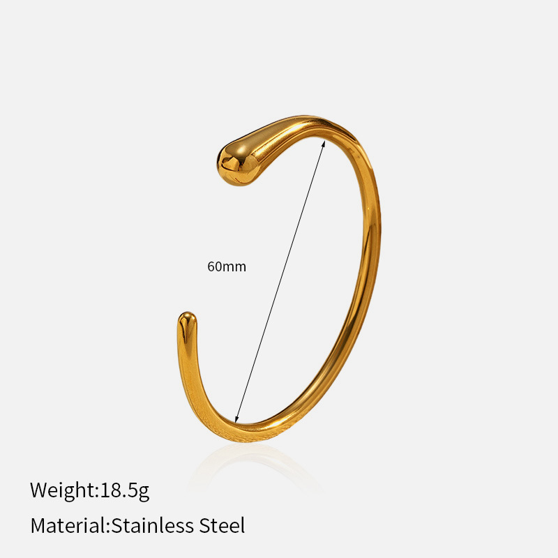 2024 pulsera abierta de fundición de acero inoxidable, pulsera de textura redonda, joyería de acero de titanio de oro de 18 quilates al por mayor