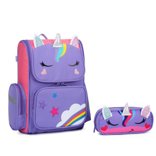 New children's burden-reducing schoolbag Ridge-protecting schoolbag Korean-style schoolbag space bag waterproof folding styling cartoon student bag