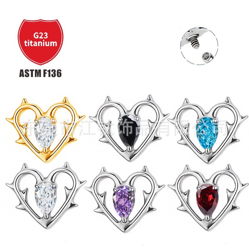 Pointed titanium steel lip stud product view