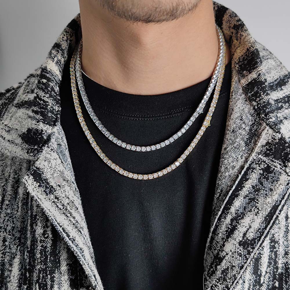 60g Weight Hip-hop Geometric Copper Inlay Zircon Necklace