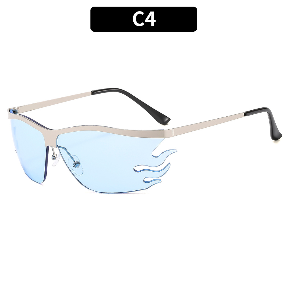 New half frame flame personalized sunglasses fashion sunglasses_voghion.com