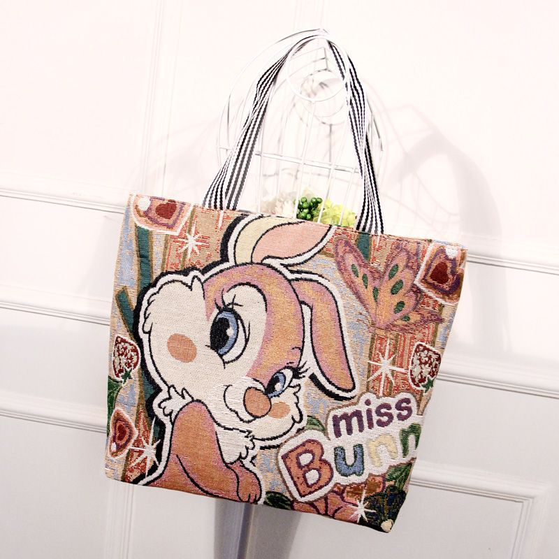 工場直販ミッキーショルダーバッグカジュアルワークトートバッグハンドバッグキャンバスバッグ漫画刺繍バッグ|undefined