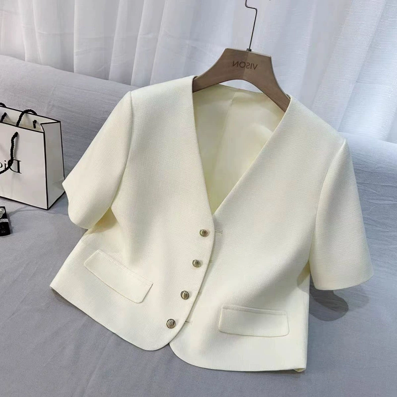 Летний тонкий синий маленький ароматный пиджак для женщин, новый высококачественный повседневный короткий костюм интернет-знаменитости