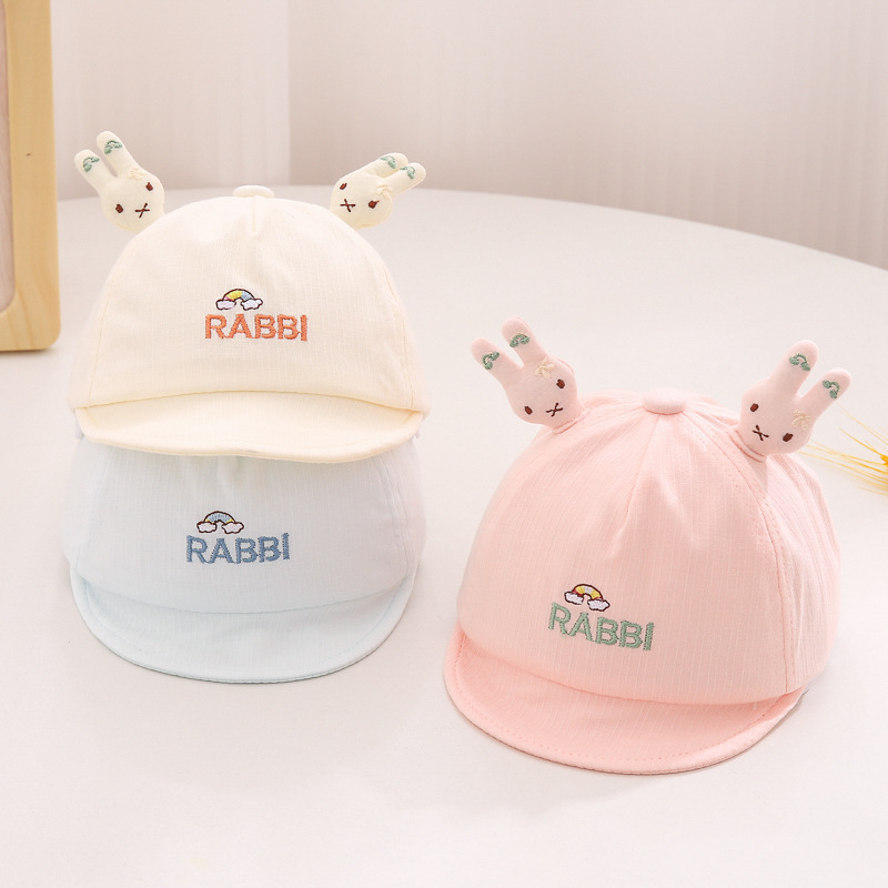 2024 nuevo sombrero de béisbol de conejo arco iris sombrero para niños sombrero para niños sombrero para niñas a prueba de viento y protección solar cuatro estaciones