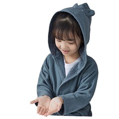 [新型子供バスローブ] 三利タオルクロスボーダー綿タオルパジャマ長袖帽子付き親子浴衣パジャマ