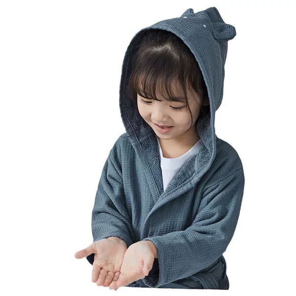 [New Children's Bathrobe] Sanli Towel Cross-border Cotton Towel Pajamas Long Sleeve Hat Parent-Child Bathrobe Pajamas