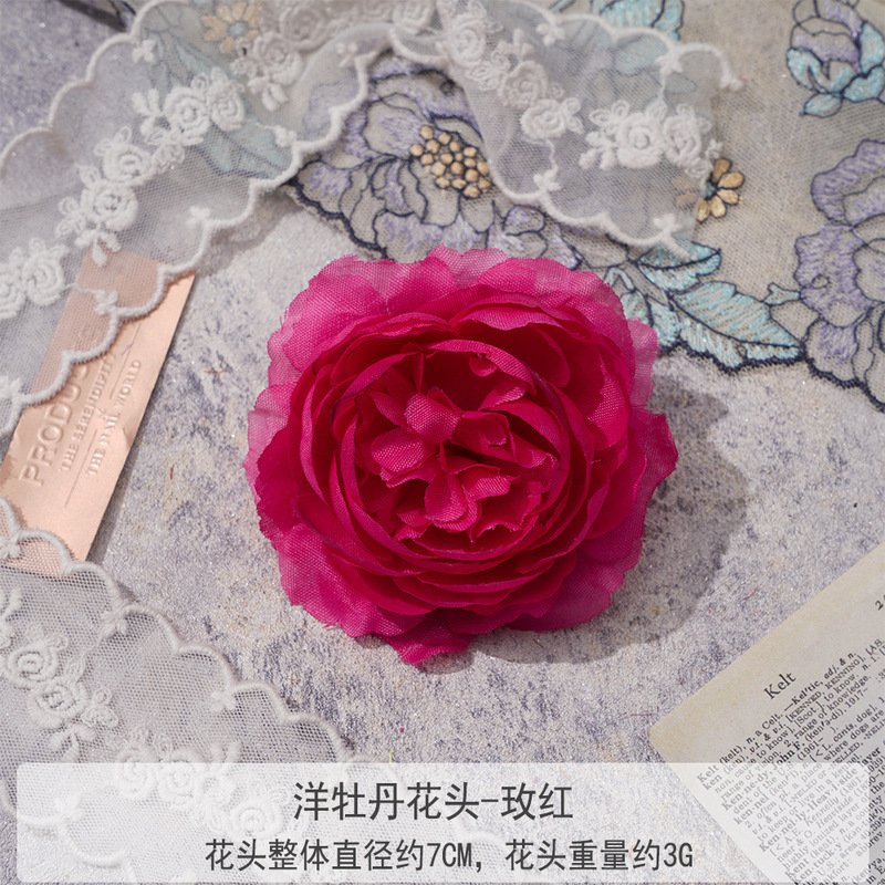 造花牡丹の花頭、DIY手作りヘアアクセサリー、卸売、結婚式のブートニア、小道具、フラワーアレンジメント、装飾、フラワーウォール|undefined