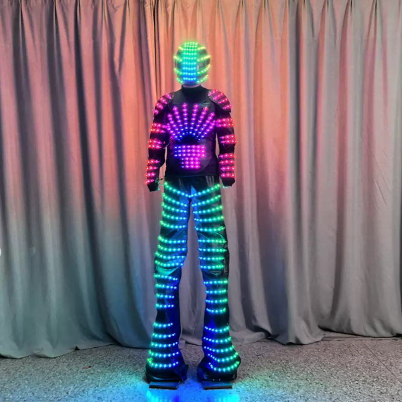 跨境发光服 led 酒吧KTV气氛服表演道具服饰幻彩光高跷服