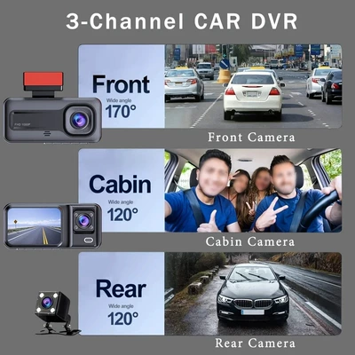 Three-lens driving recorder front Driving recorder