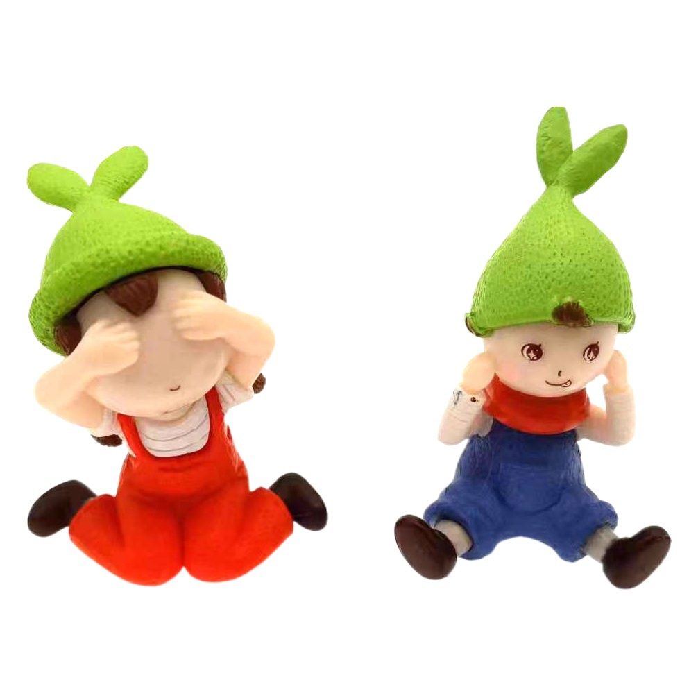 Linda chica tres no muñeca no digas No mires no escuches PVC llavero de plástico colgante accesorios micro adornos de paisaje