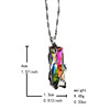 Haojie TEMU cross -border new dazzling colorful stone square necklace creative fashion personality neutral air sweater chain