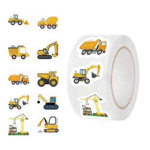 500 Stickers Cartoon Engineering Vehicle Roll Stickers Fun Kidsren's Toy Stickers DIY Desktop Stationery Notebook Decoration Wholesale
