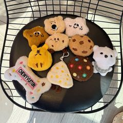 New Cute Cheese Dog Plush Keychain Backpack Holder for Students, Wholesaling