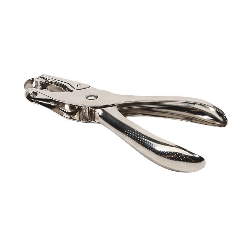 Cross-border hot-selling small aperture handheld metal stationery round punch perforator paper punching tool office supplies