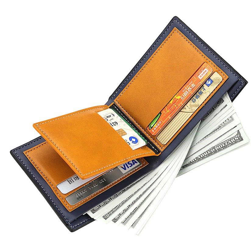 2022 nuevos hombres cortos personalizados multi-tarjeta de ranura europea y americana de tres pliegues hombres cartera multi-Tarjeta ranura transfronteriza titular de la tarjeta de fábrica al por mayor