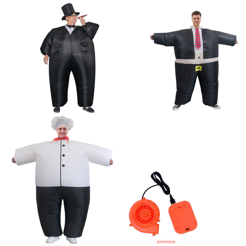Manufacturer Wholesale Cosplay Inflatable Costumes Party Funny Role-Playing Props Costumes Groom Suit Chef