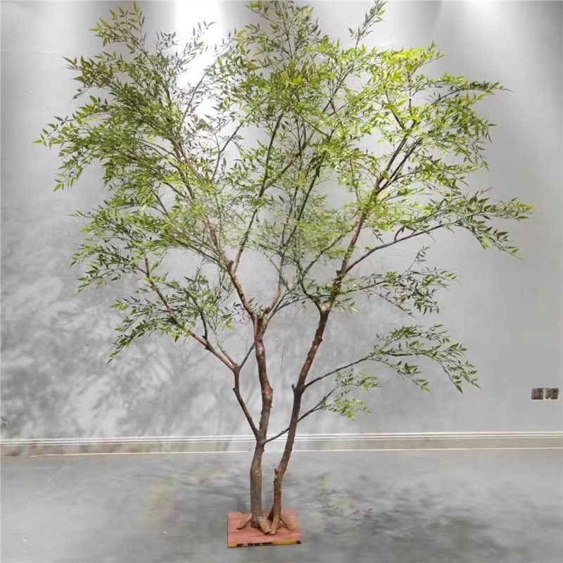 大型模擬樹、南天竹、緑の植物、偽の木、屋内外の枯山水造園装飾植物、軽くて豪華な偽の木|undefined