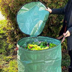 越境新型300l花園落葉袋蓋付き花園林ごみ収集袋蓋付き葉収納袋