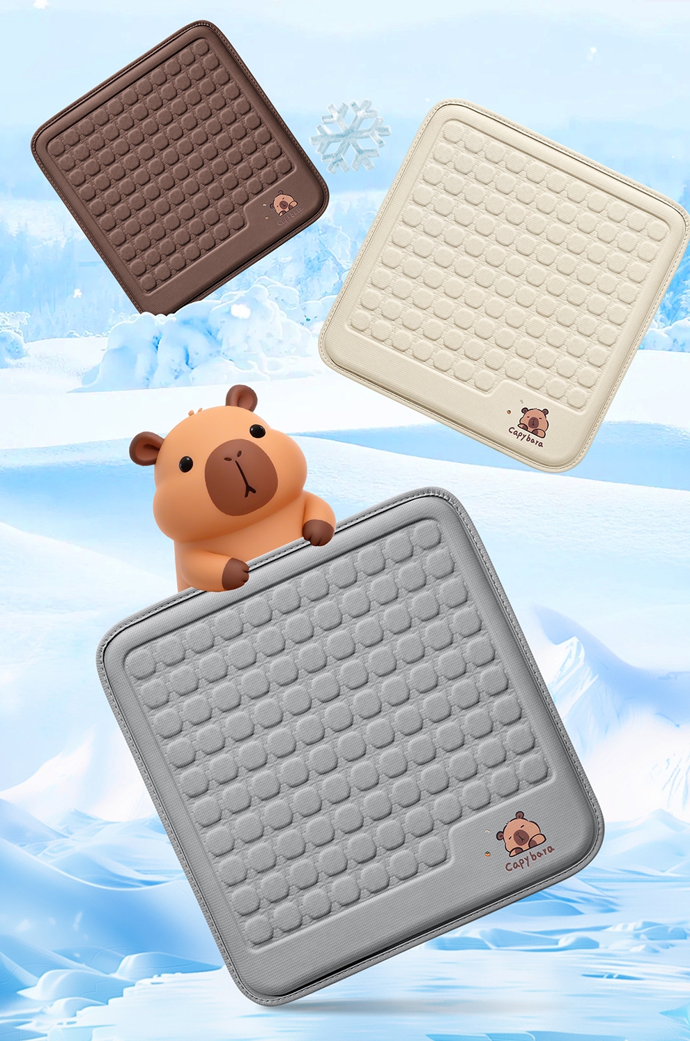 2026 New Model Cold Gel Car Seat Cushion Summer Ice Silk Breathable Honeycomb Cooling Seat Pad Cross-Border Wholesale