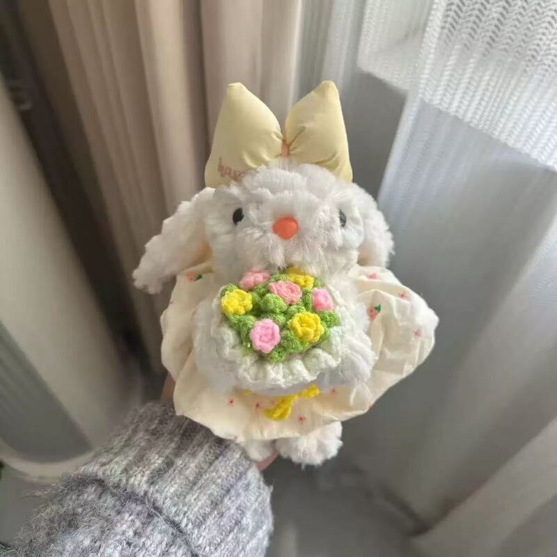 Girl's Lop-Eared Rabbit Plush Toy High-Value Keychain Cute Doll Pendant Gift Cartoon Ornament