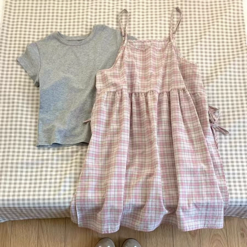 Корейские girl summer outfits — полный комплект новых сладко-детских креплений в стиле dopamine