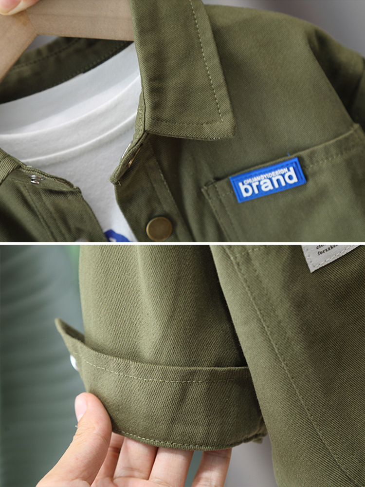 5897 Chaqueta de camisa para niños 2025 nueva ropa para niños Chaqueta de estilo occidental de estilo coreano para niños Top de primavera y otoño para bebés