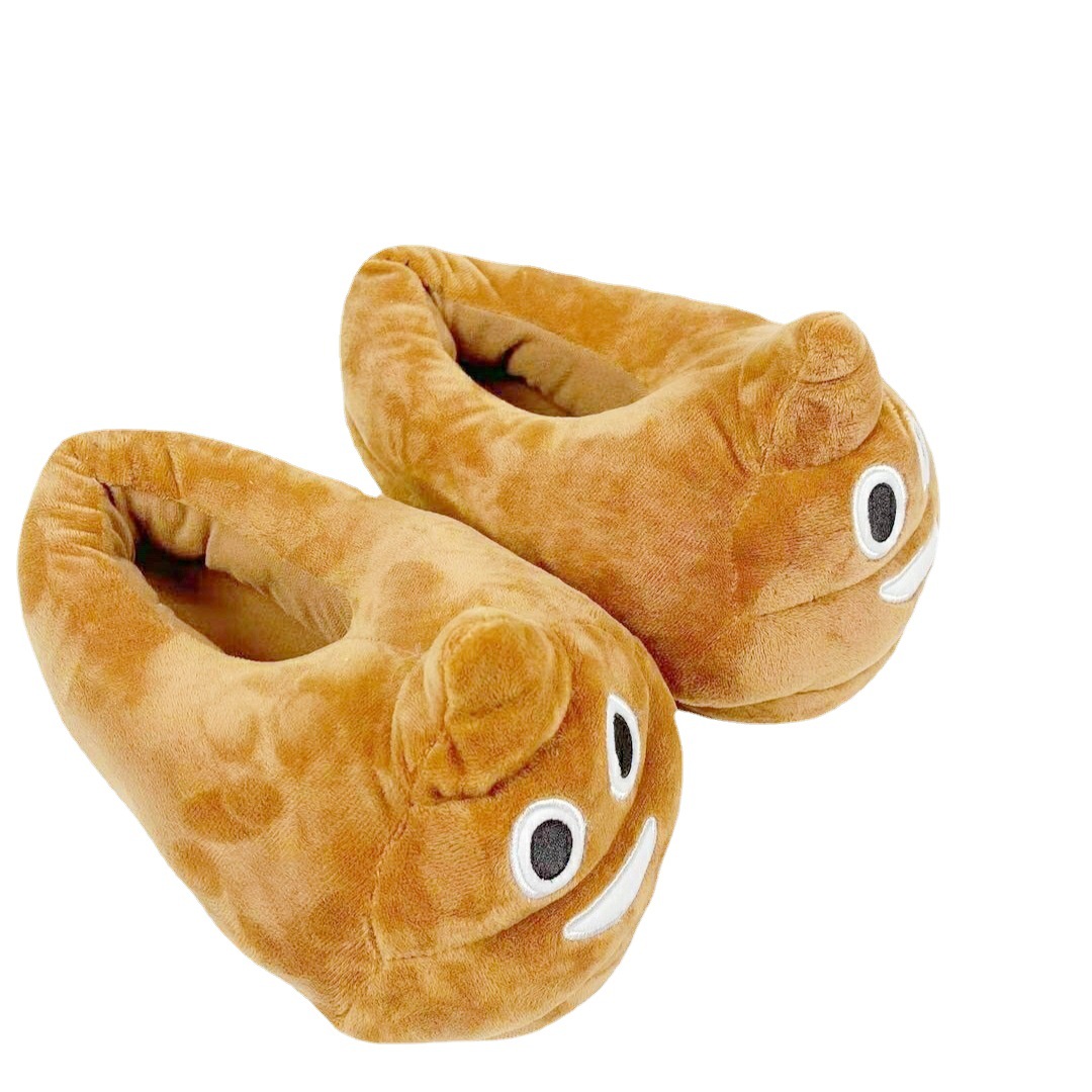 Pantuflas cálidas de expresión para interiores de otoño e invierno, heces para adultos súper suaves, pantuflas de algodón de felpa para el hogar con dibujos animados_voghion.com