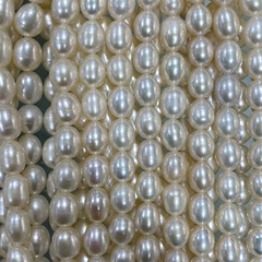 天然淡水珍珠7~8mm 米珠 強光 散珠 diy手工製作飾品配件穿珠材料