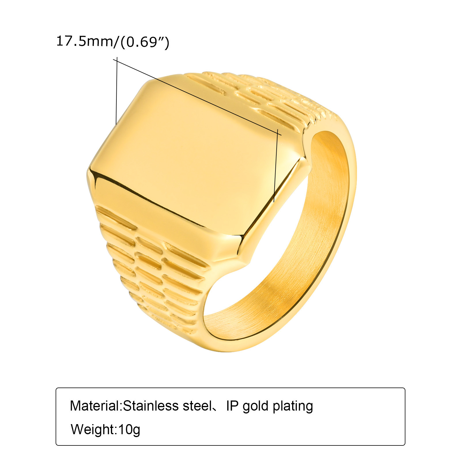 Daily, Street, Shopping Occasion Retro Classic Style Geometric Customization Laser Engraving Titanium Steel Plating Men's Rings Men Signet Rings