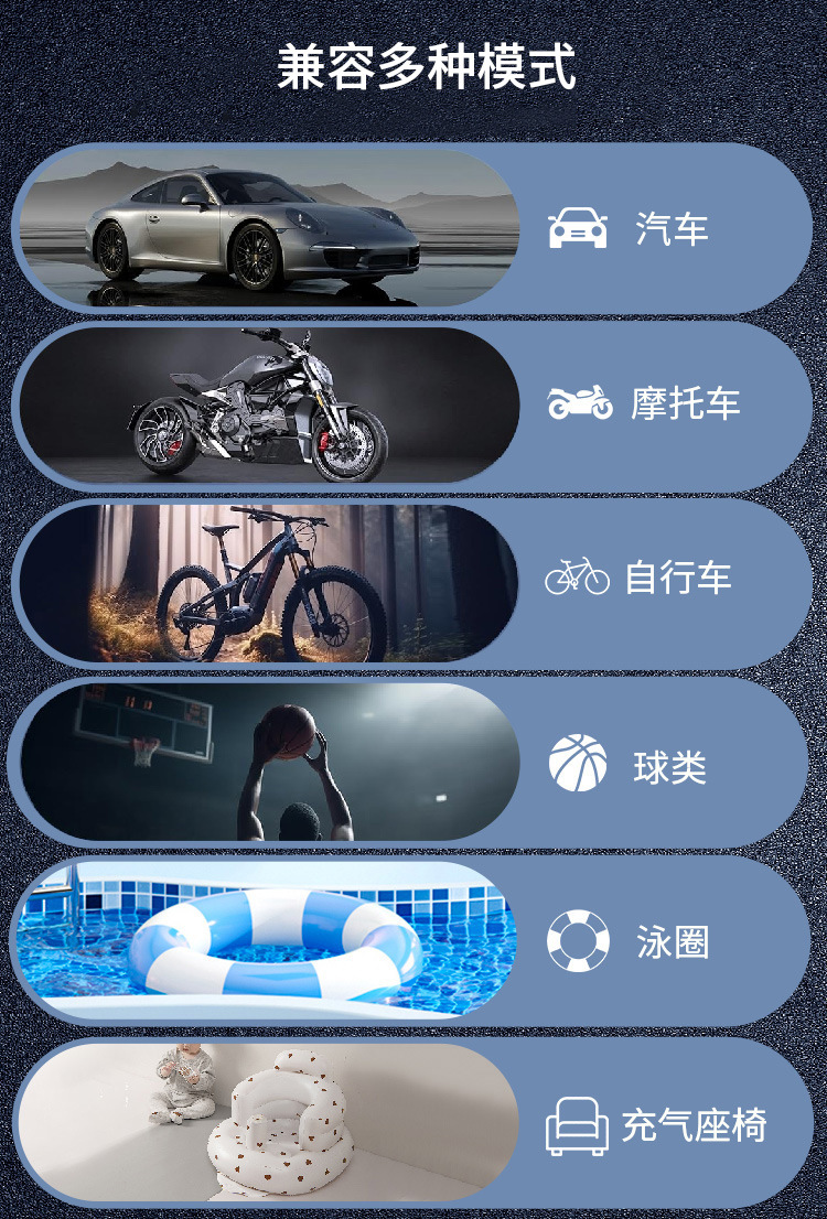 Car wireless air pump automatically fills and stops 22-cylinder portable charging version bicycle car tire air pump