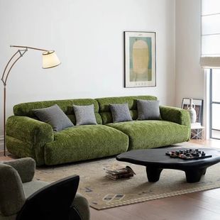 New French-Style Retro Small Apartment Sofa, Living Room Chenille Sofa, Fabric American-Style Sofa, Modern and Simple