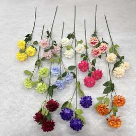 仿真三头小雏菊花束 自然系花艺 家居装饰拍照背景仿真花摆件花卉