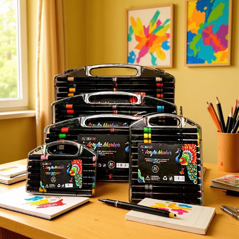 Small Black Box Soft-Head Acrylic Marker Pen Waterproof and Paper-Proof Kidsren's Painting Pen Art Special Pen Set Watercolor Pen