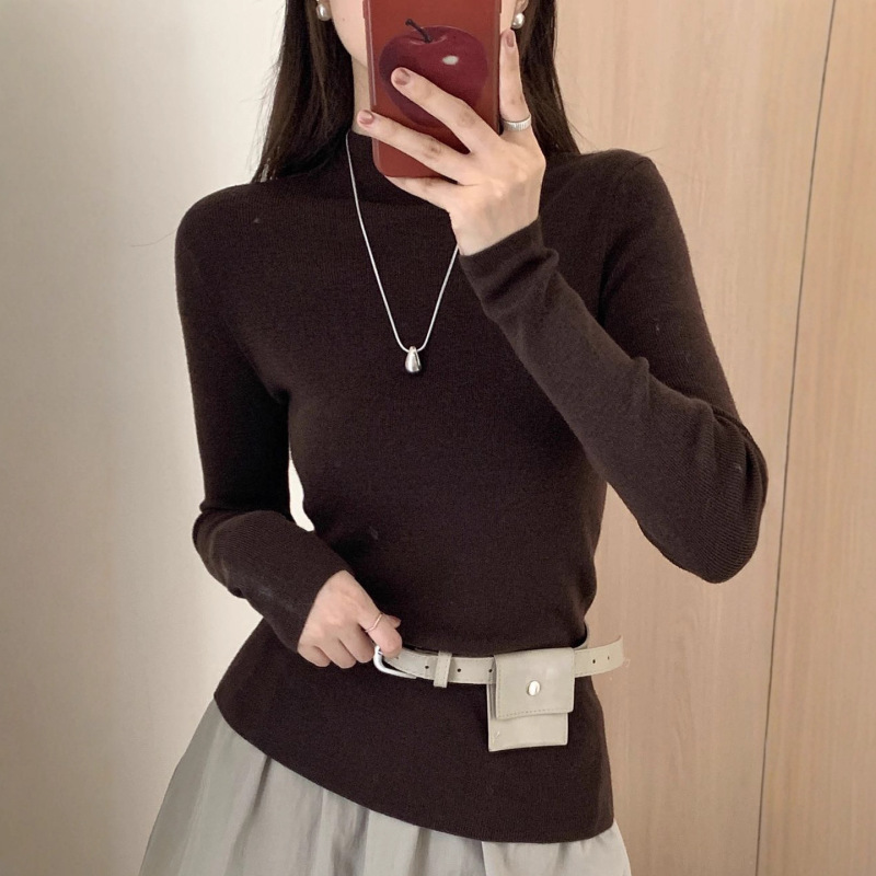 Zhengqite Clothing/26 Spring and Autumn New Fashion Half-Turtleneck Base Shirt Fine Wool Knitwear Autumn and Winter Warmth