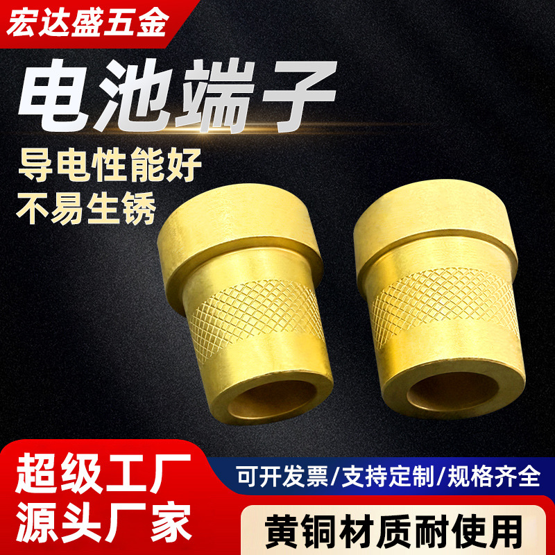 跨境汽车电瓶桩头黄铜电池端子极柱黄铜电瓶桩头电瓶变径桩头厂家