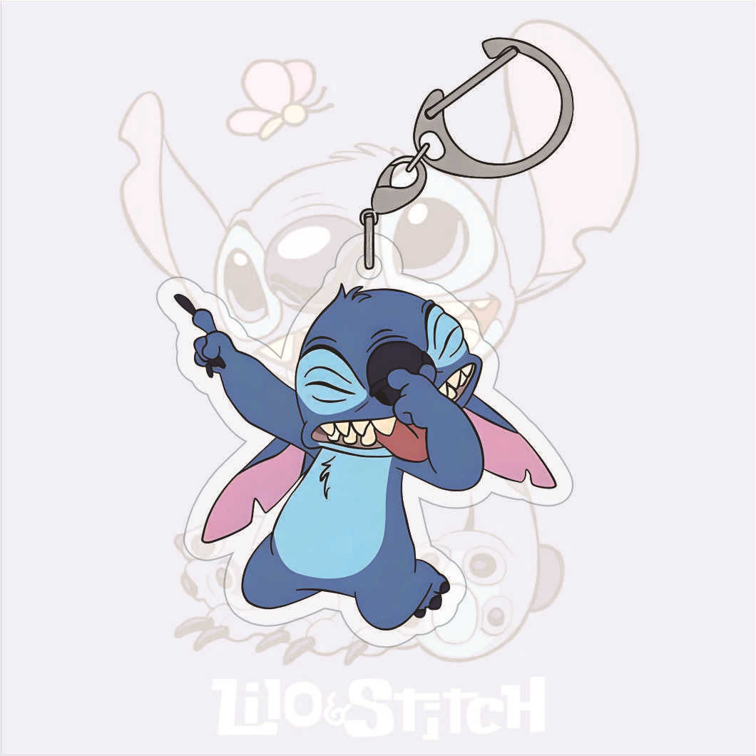 Cute acrylic creative cartoon transparent double-sided keychain