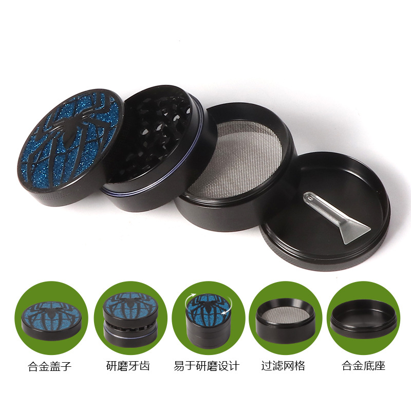 Fábrica directa de aleación de zinc molino de humo nuevo molino transfronterizo 50mm patrón de araña al por mayor spot