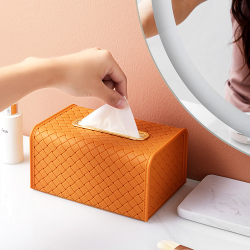 High-looking leather spring paper box for home living room, bedroom, napkin storage box, bathroom hand tissue box