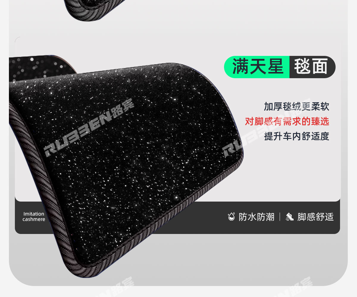 Suitable for the 2026 New Xiaomi Su7 Original Car Color Tpe Floor Mats, Special Car-Specific Full Starry Double-Layer Floor Mats