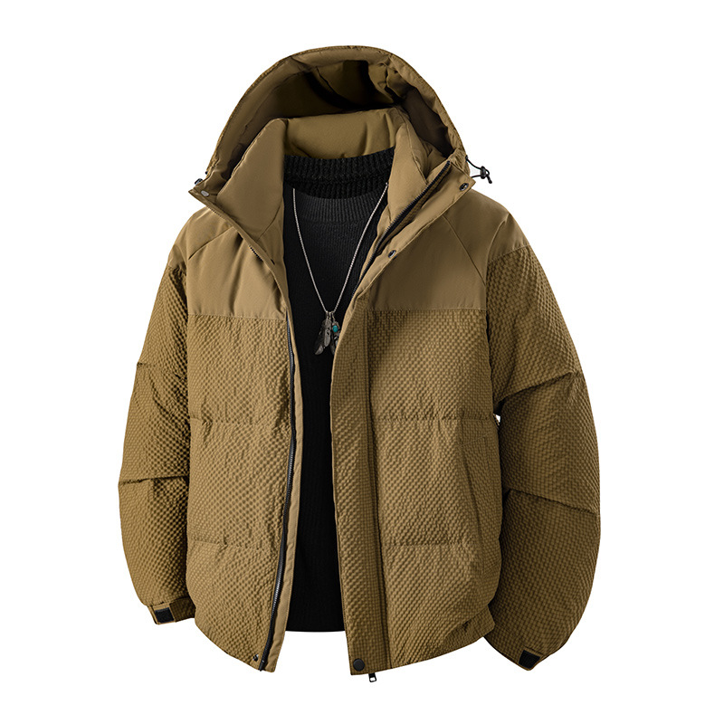 2025 invierno nuevo chaqueta de plumón para hombres gruesa cálida chaqueta blanca con chaqueta casual con capuchón ropa de hombre image 7