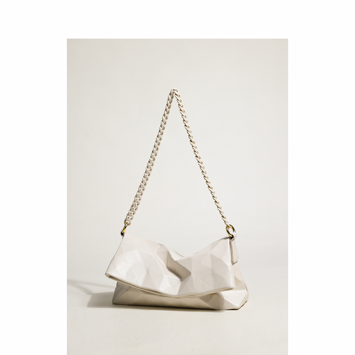 2024斜挎包几何搭小众包格夏单肩女包包时尚链条包菱腋下新款百挎