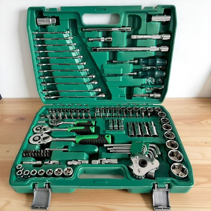 Juego completo de llaves de tubo, caja de herramientas extendida para reparación de automóviles, juego completo de 151 piezas de llaves combinadas 216