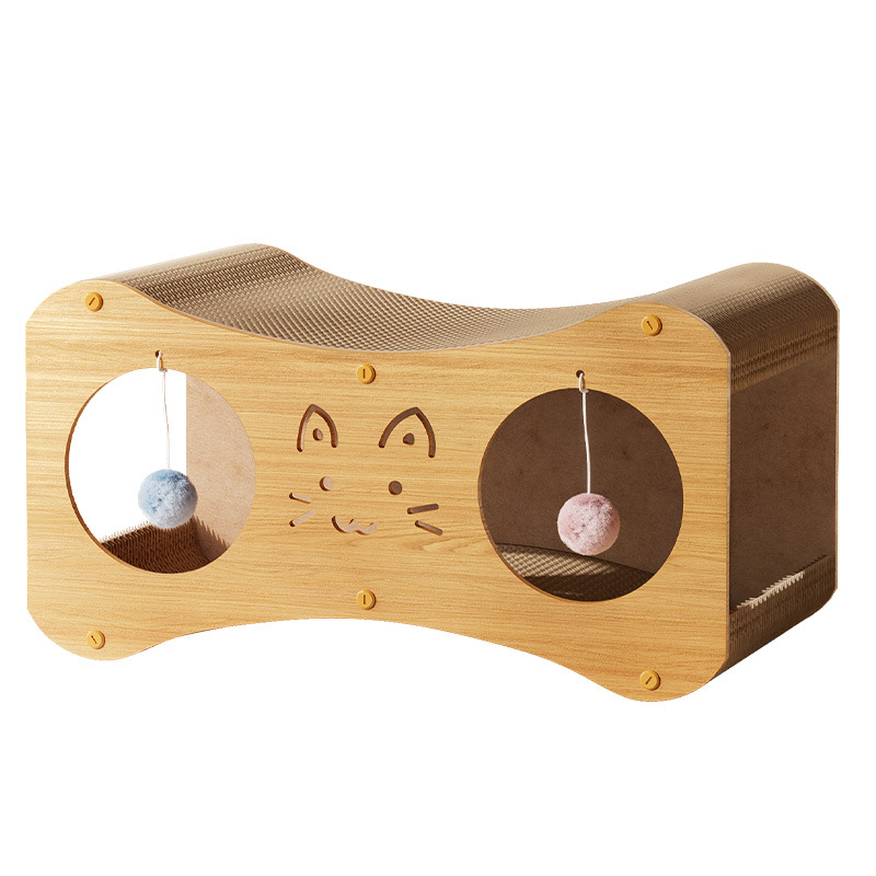 Multifuncional gato tablero del rasguño de doble capa gato casa gato nido divertido gato bola extraíble reemplazo núcleo interno papel corrugado suministros para mascotas