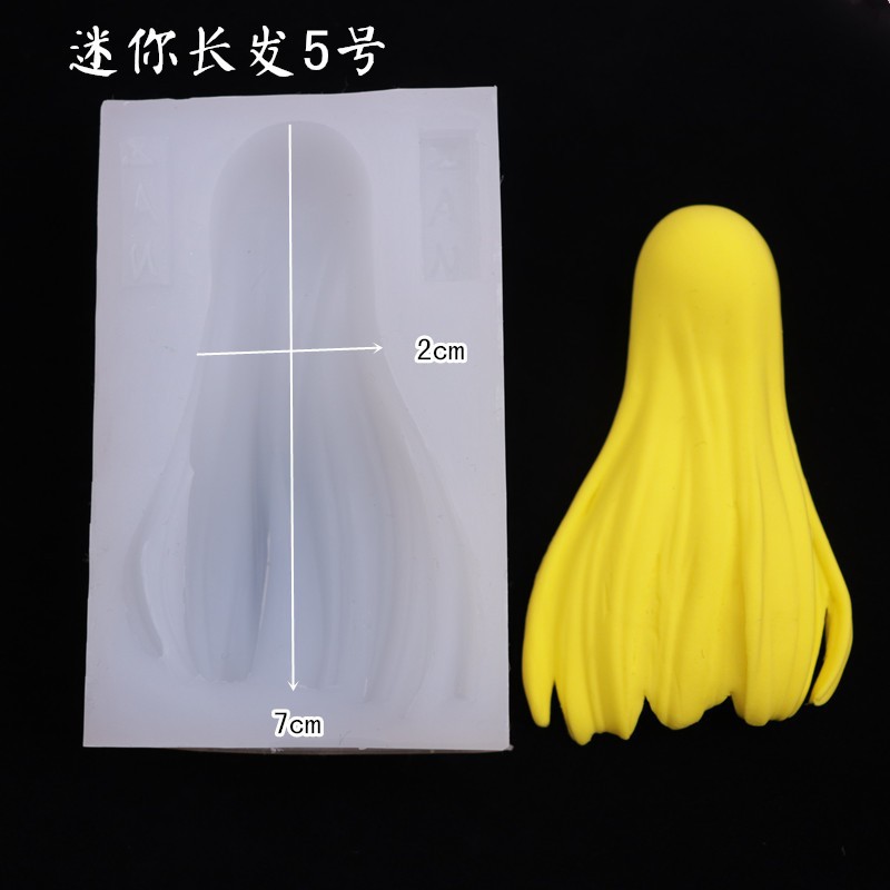 Ultra-ligero arcilla muñeca pelo silicona molde suave cerámica anime personaje peinado haciendo flequillos largo pelo corto fondant molde
