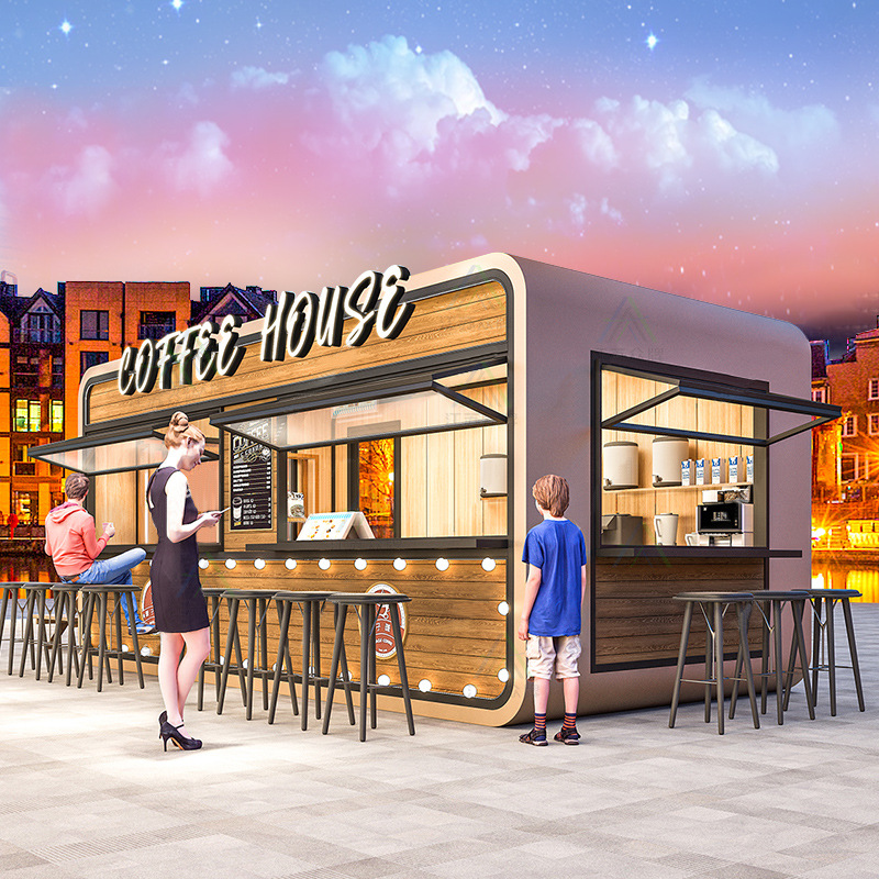 Quiosco de cabina de manzana, sala móvil, tienda de té con leche, snack bar, tienda de contenedores, quiosco, restaurante, cafetería