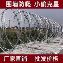 304不锈钢刀片刺网刺绳刺线带刺滚笼荆棘网围墙防爬防盗网v型支架