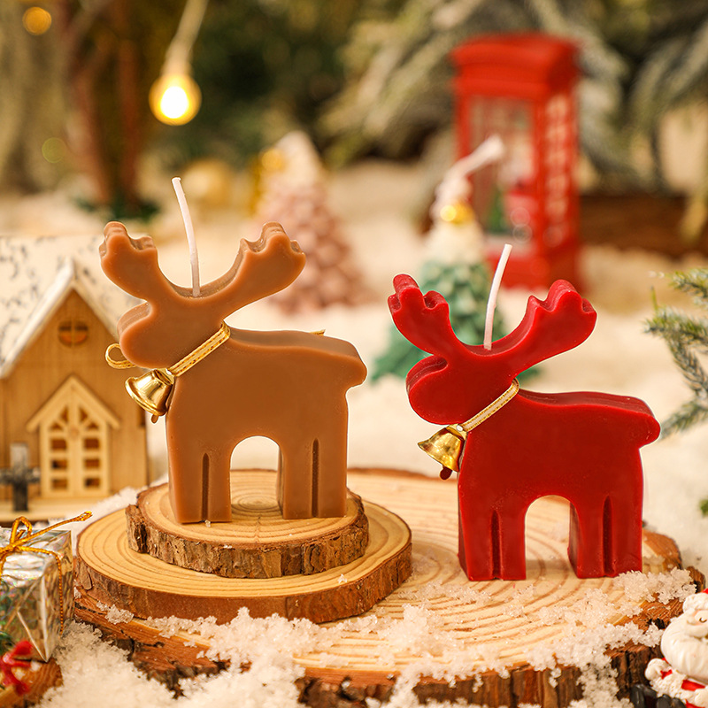 Christmas scented candles, Deer Elk Christmas candle ornaments, home fragrance Christmas candle gifts