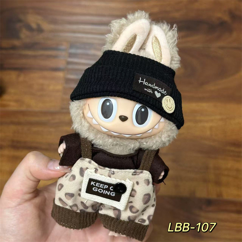 Labubu 着用可能なベビー服ビニールラブブ 17 センチメートル人形かわいいドレスアップカジュアルスーツスカートぬいぐるみ服|undefined